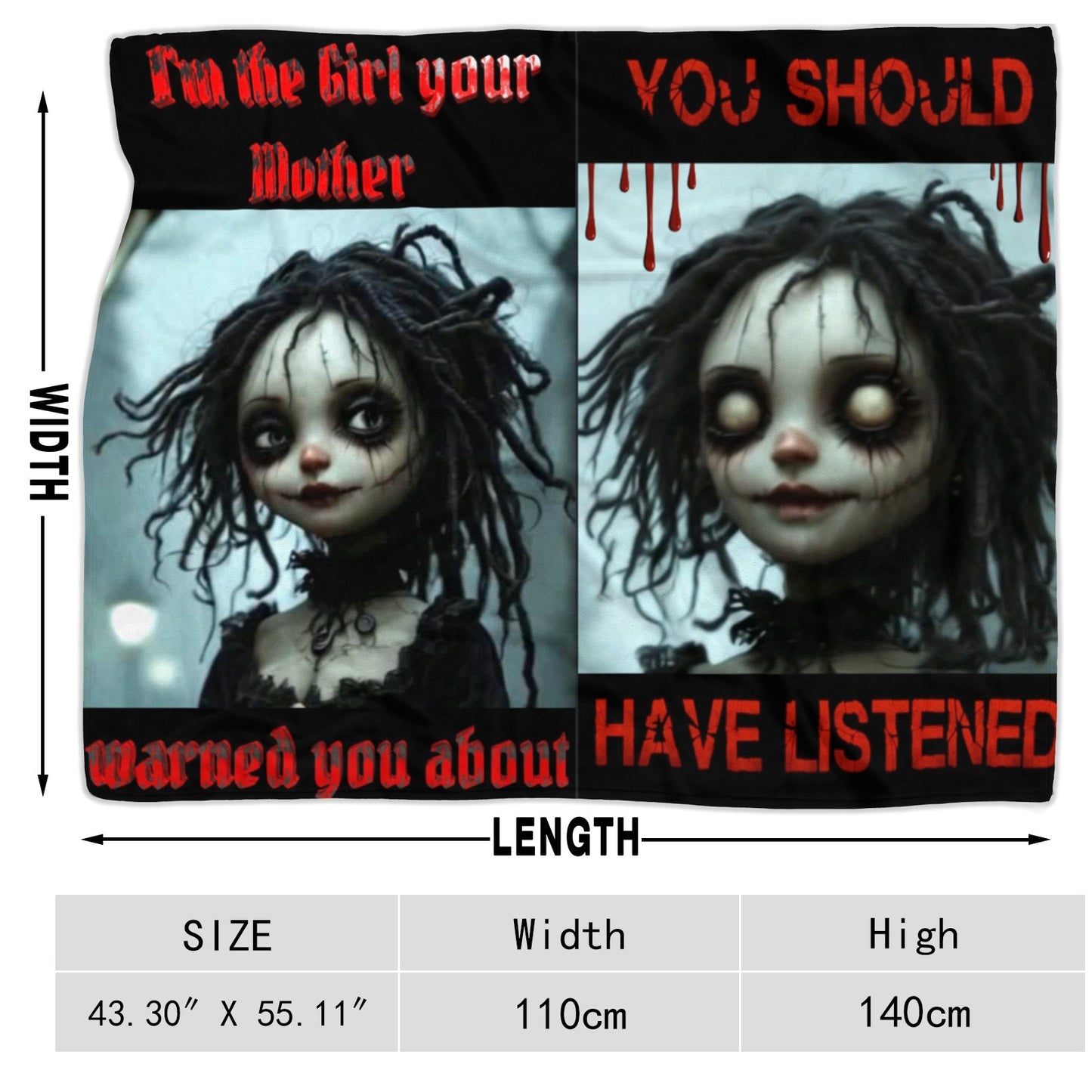 Fleece Throw Mothers warning