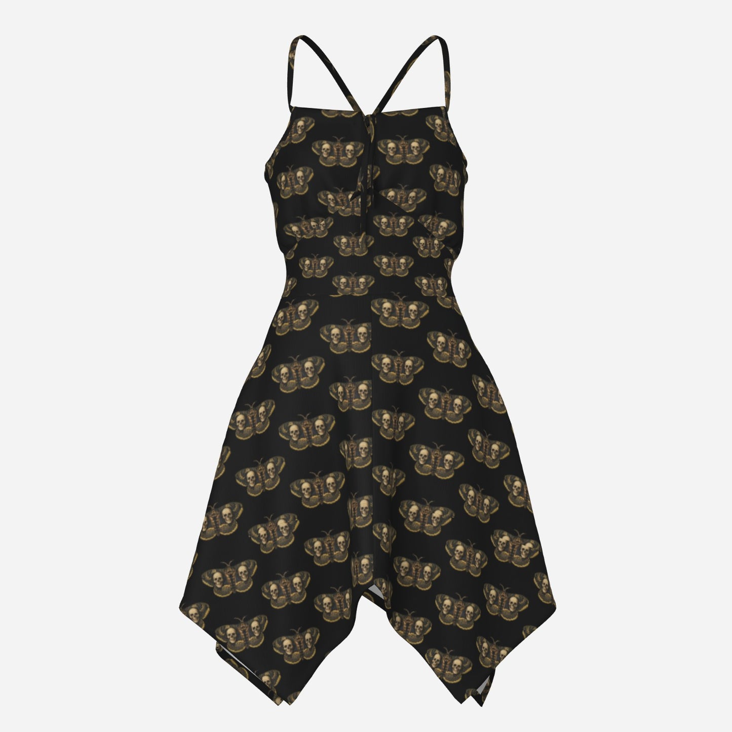 DOUBLE SKULL MOTH MOTIF IN BLACK. BY DRACUL 1462