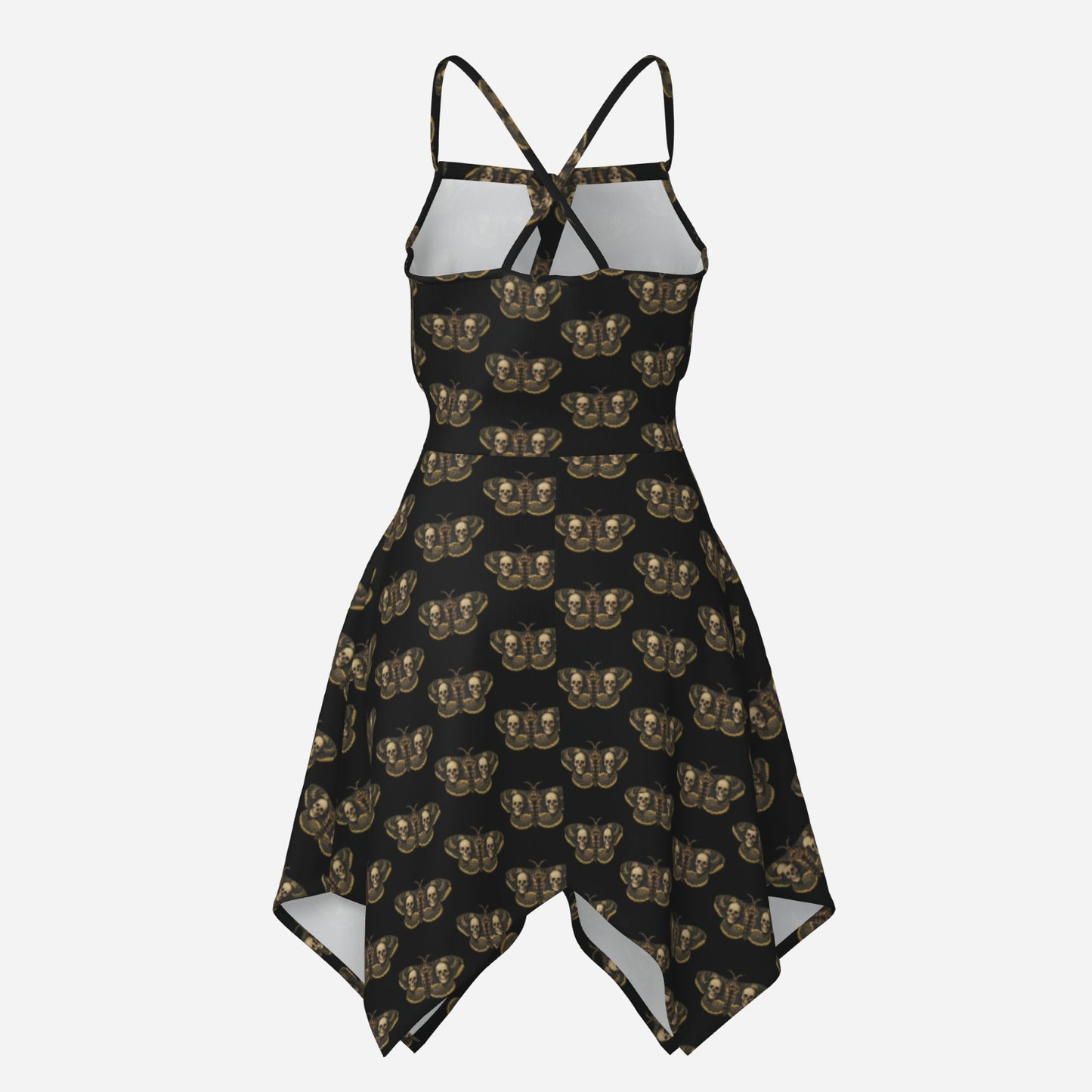 DOUBLE SKULL MOTH MOTIF IN BLACK. BY DRACUL 1462