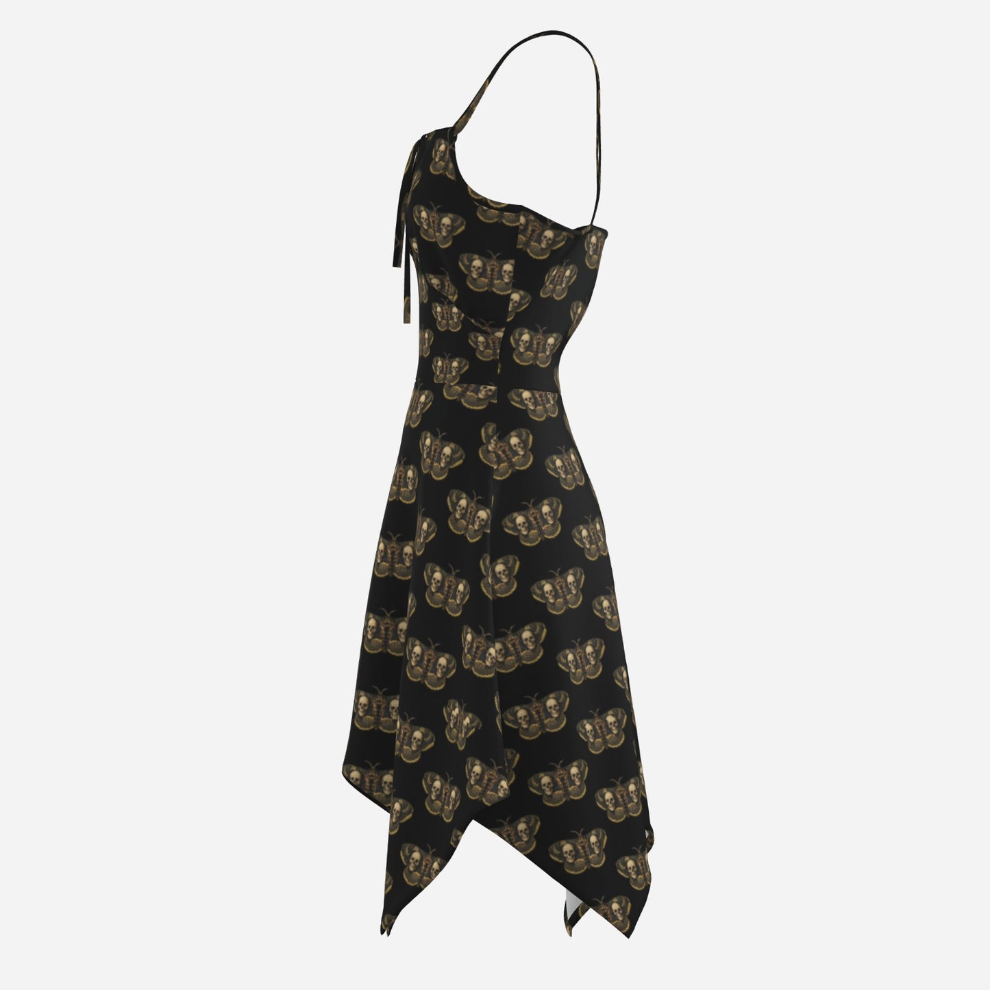 DOUBLE SKULL MOTH MOTIF IN BLACK. BY DRACUL 1462