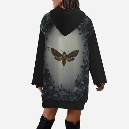 black rose and vine framed Deaths Head Hawk Moth