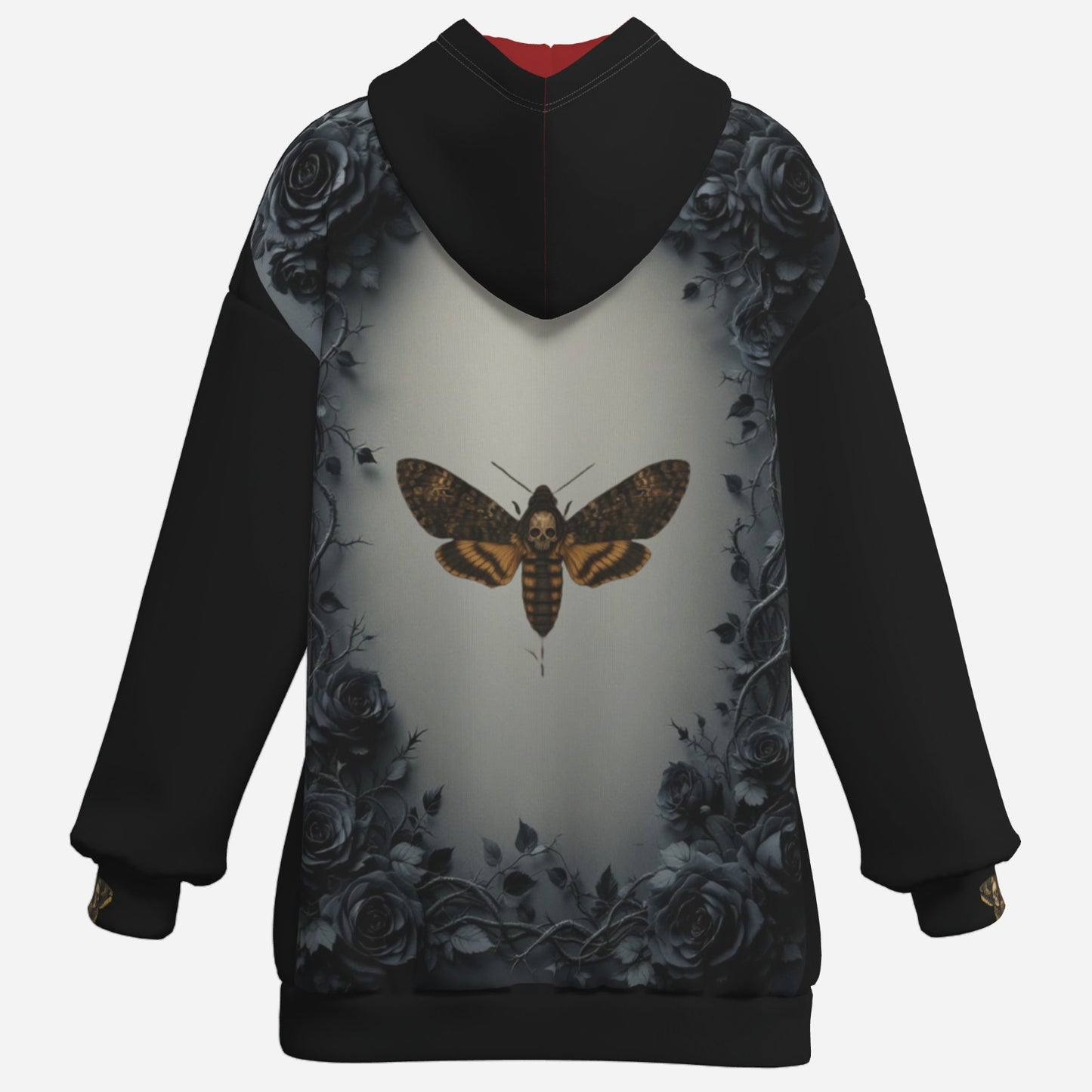 black rose and vine framed Deaths Head Hawk Moth