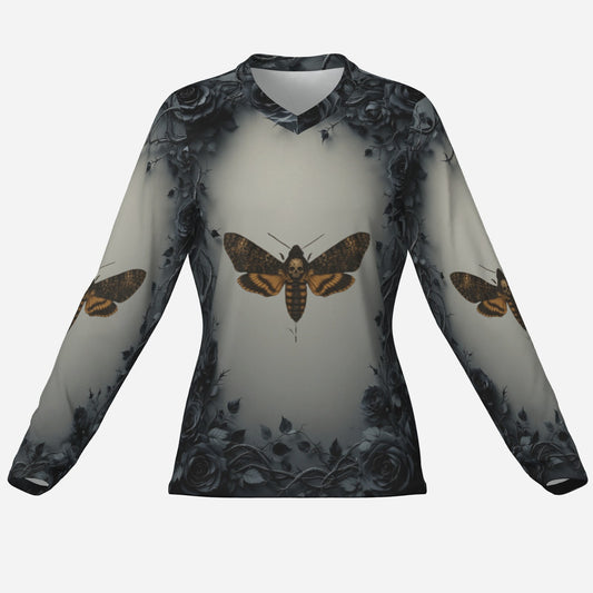 black rose and vine framed Deaths Head Hawk Moth