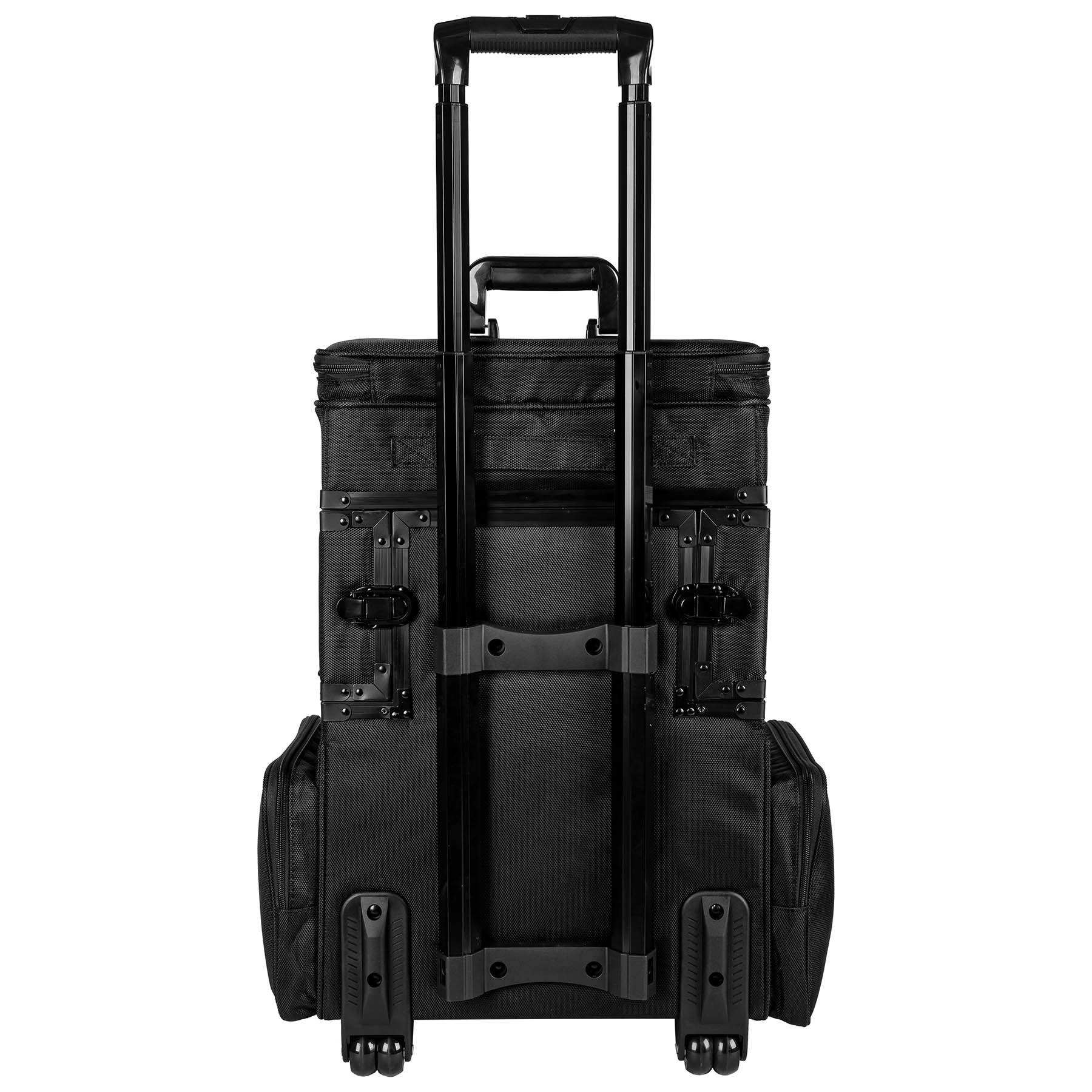 SHANY Large Travel Makeup Trolley Storage Case - BLACK-4