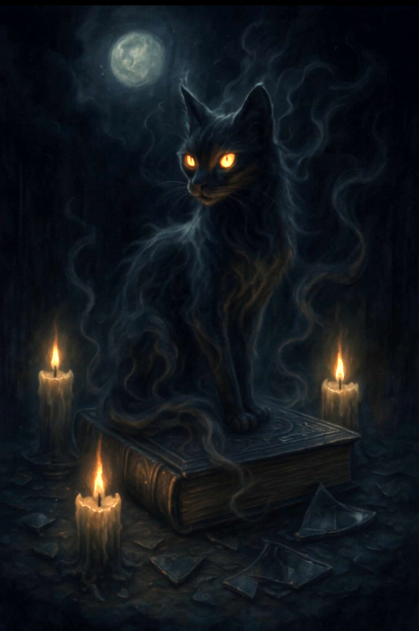 witch’s familiar Thistle the Smoke Cat poster