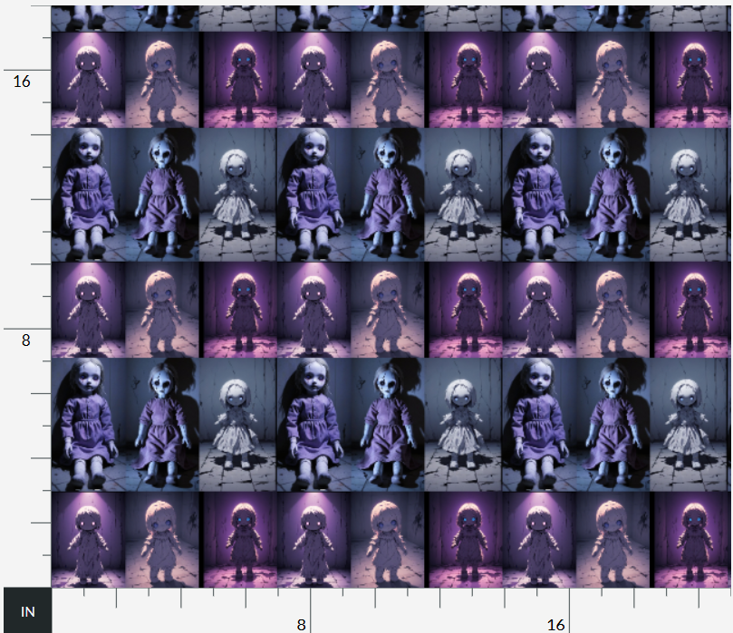Haunted Doll Dress Fabric Pattern – “Asylum Lace”