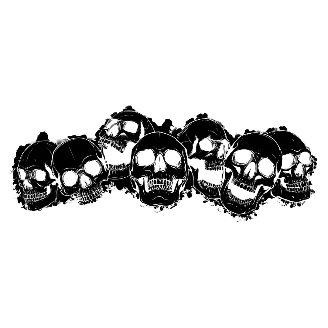 Goth Laughing Skulls Low-Top Sneakers – Black & White
