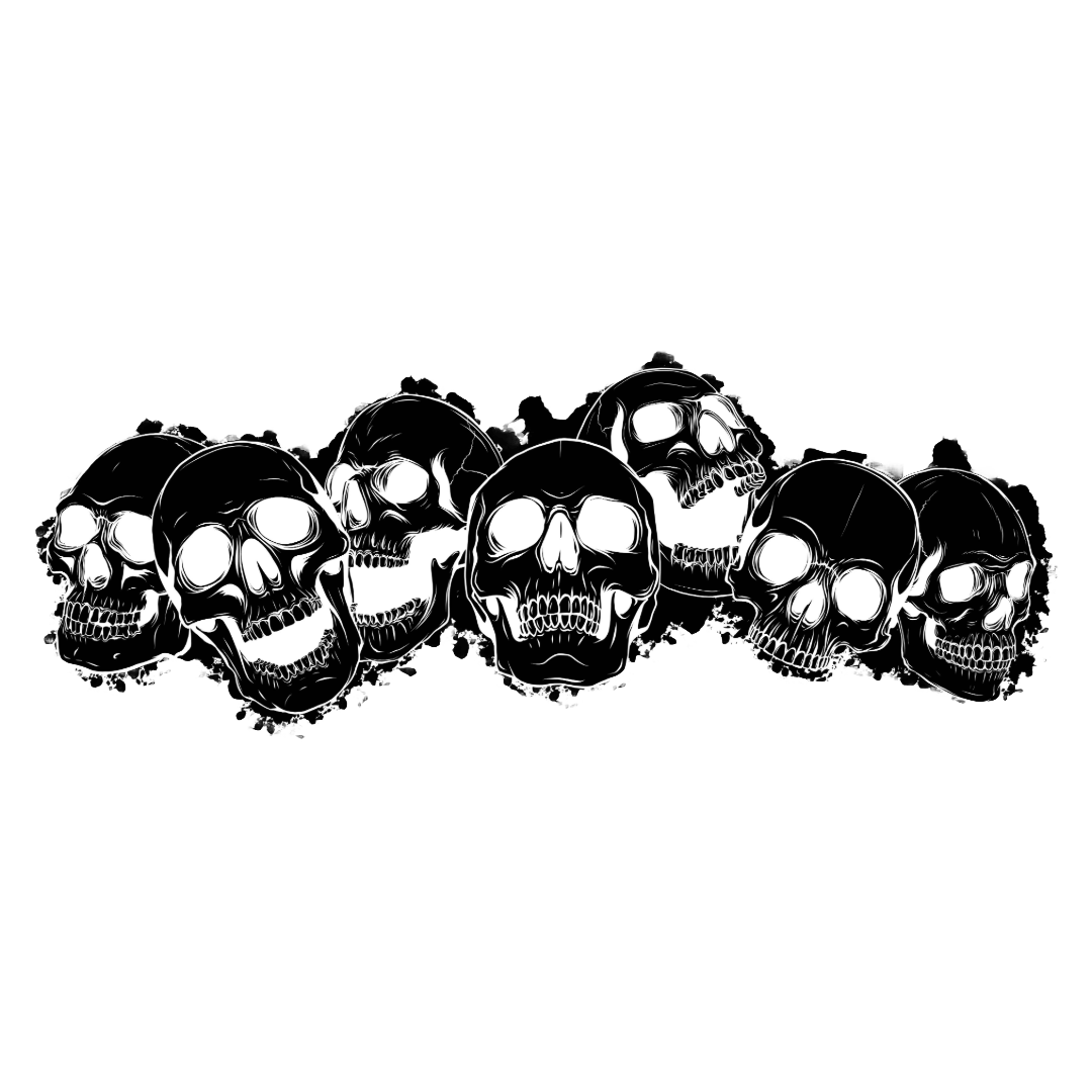 Goth Laughing Skulls Low-Top Sneakers – Black & White